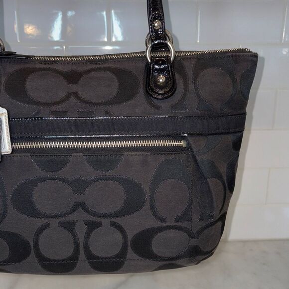 Coach Bag Purse Handbag Pocketbook Y2K Poppy Lurex Signature Logo Sateen Tote - Picture 3 of 16